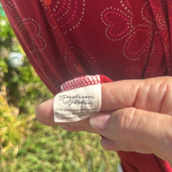 Gudrun Sjöden Deco Tricot Red Heart Floral babydoll Prairie Midi dress medium - Picture 9 of 9